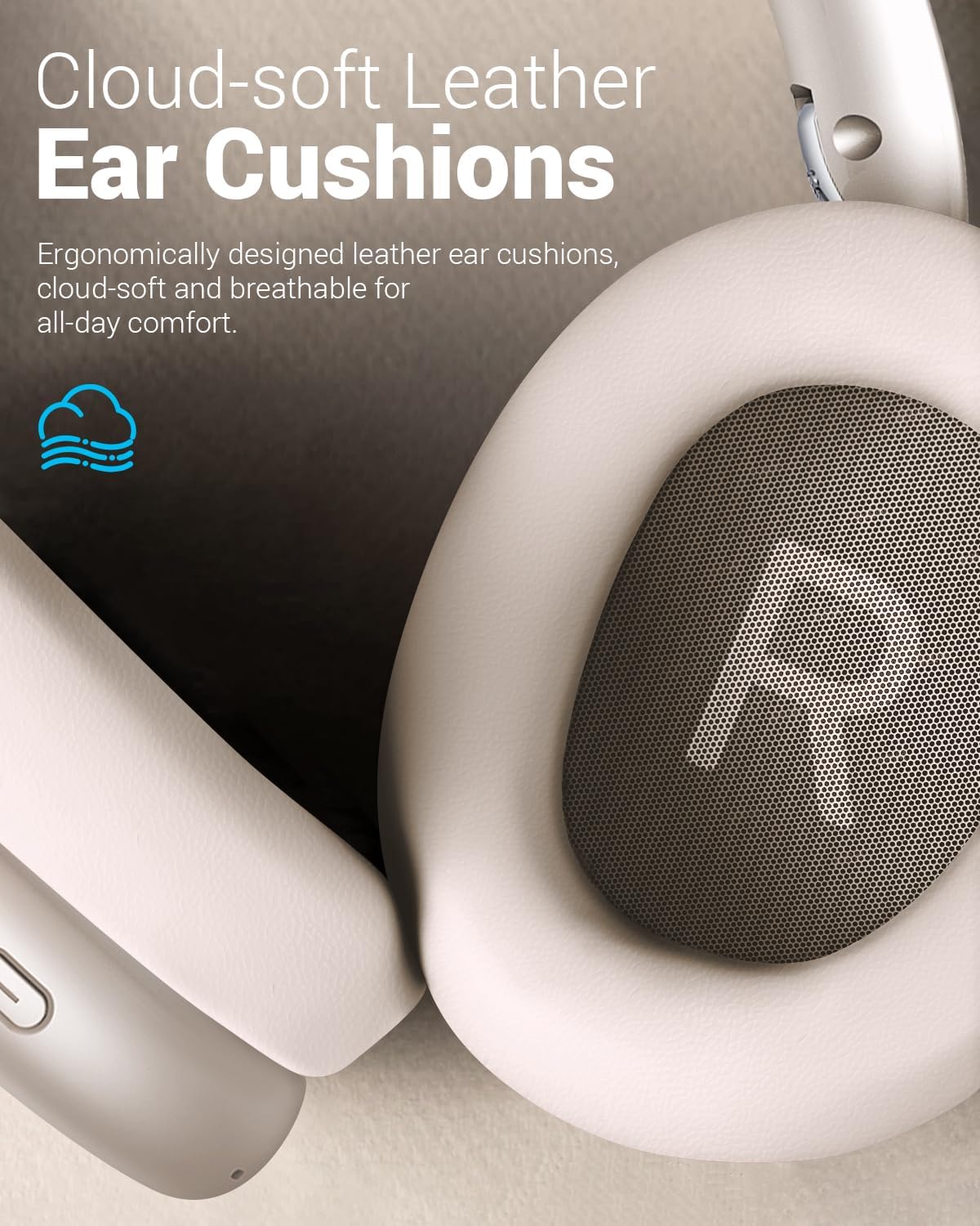 Wentronic Y01 Wireless Noise Canceling Headphones Bluetooth 5.3 Over Ear Headphones with Microphone, Hi-Res Audio, 48H Playtime, Foldable Comfortable Earpads,Compatible with iOS,Android,PC, Starlight - Image 4