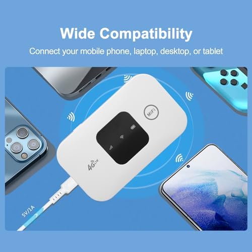 Mobile Hotspot, Portable Travel Router Supports 10 Users at The Same Time, Pocket Device with 2100mAh Large Battery, for Secure Internet at Home Or - Image 3